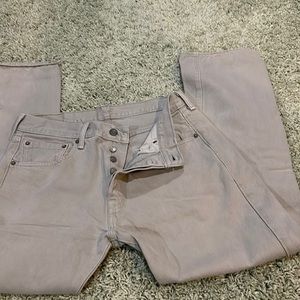 Levi’s 501 31 x 30 denim jeans, light grey, button fly